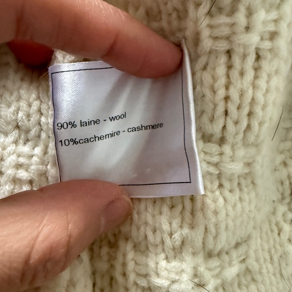 Women's Cream and Black Knit Jacket - Picture 9 of 12